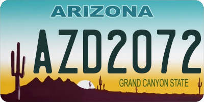 AZ license plate AZD2072