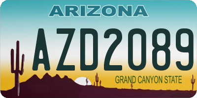 AZ license plate AZD2089