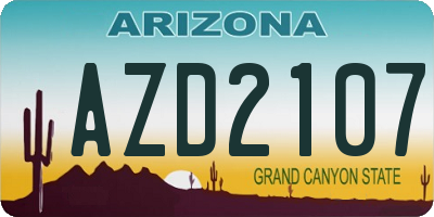 AZ license plate AZD2107