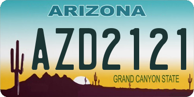 AZ license plate AZD2121