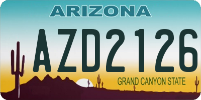 AZ license plate AZD2126