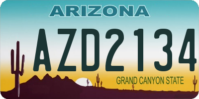 AZ license plate AZD2134