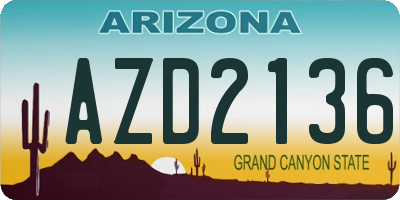 AZ license plate AZD2136