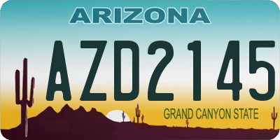 AZ license plate AZD2145