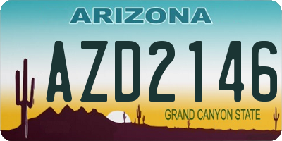 AZ license plate AZD2146