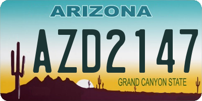 AZ license plate AZD2147