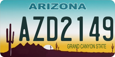 AZ license plate AZD2149