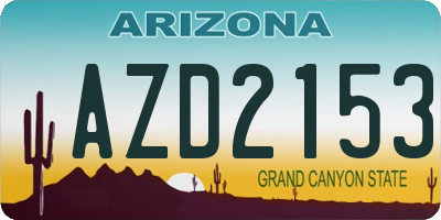 AZ license plate AZD2153