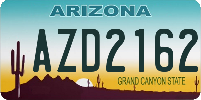 AZ license plate AZD2162