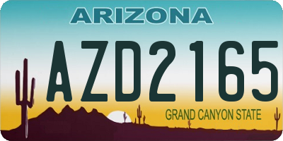 AZ license plate AZD2165