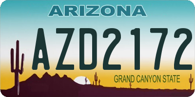 AZ license plate AZD2172