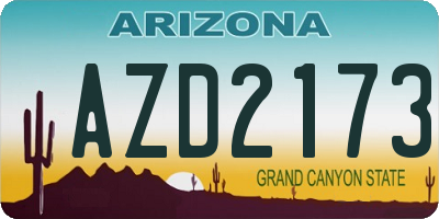AZ license plate AZD2173