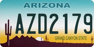 AZ license plate AZD2179