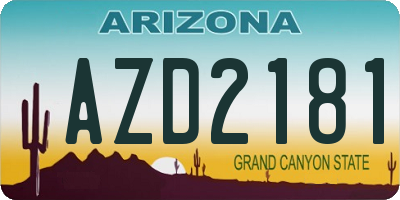 AZ license plate AZD2181