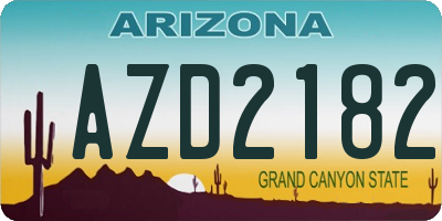 AZ license plate AZD2182