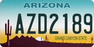 AZ license plate AZD2189
