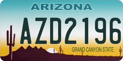 AZ license plate AZD2196