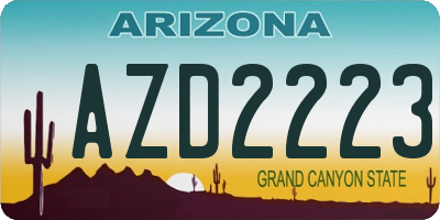 AZ license plate AZD2223