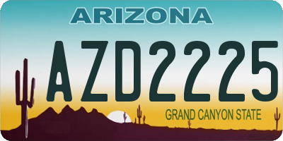 AZ license plate AZD2225