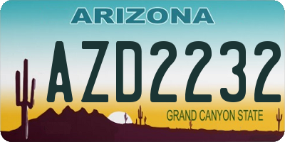 AZ license plate AZD2232