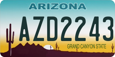 AZ license plate AZD2243