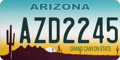 AZ license plate AZD2245