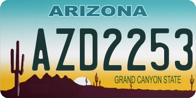 AZ license plate AZD2253