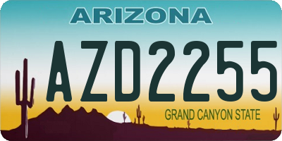 AZ license plate AZD2255