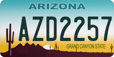 AZ license plate AZD2257