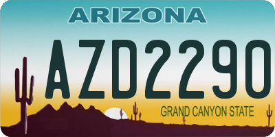 AZ license plate AZD2290