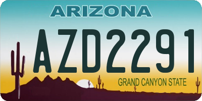 AZ license plate AZD2291