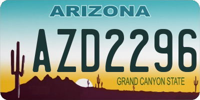 AZ license plate AZD2296