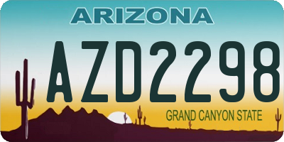 AZ license plate AZD2298