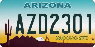 AZ license plate AZD2301