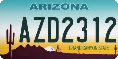 AZ license plate AZD2312