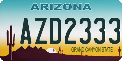 AZ license plate AZD2333