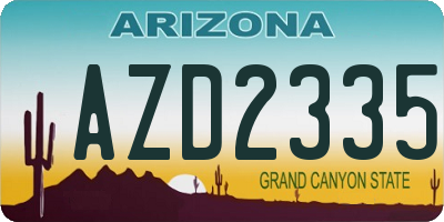 AZ license plate AZD2335