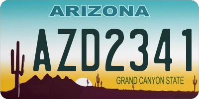AZ license plate AZD2341