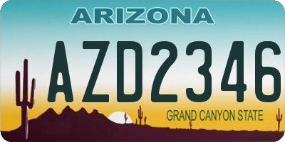 AZ license plate AZD2346