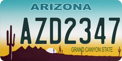 AZ license plate AZD2347