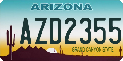 AZ license plate AZD2355