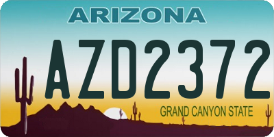 AZ license plate AZD2372