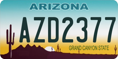 AZ license plate AZD2377