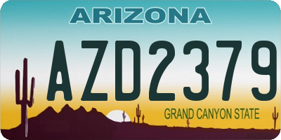 AZ license plate AZD2379
