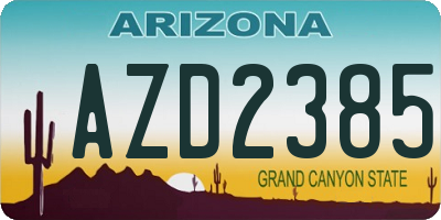 AZ license plate AZD2385
