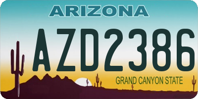 AZ license plate AZD2386
