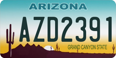 AZ license plate AZD2391