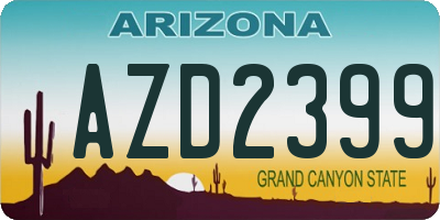 AZ license plate AZD2399