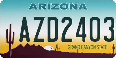 AZ license plate AZD2403