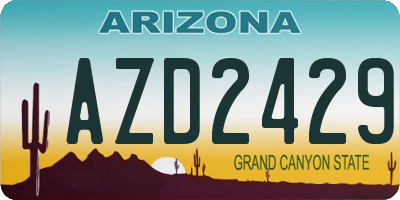 AZ license plate AZD2429